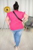 T-shirt z falbankami LADY fuksja Plus Size 42-52