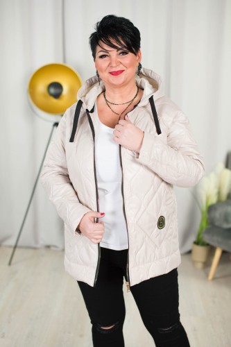 Wiosenna kurtka pikowana VENUS beż Plus Size 44-52