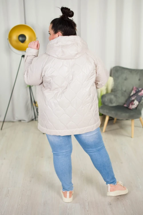 Wiosenna kurtka pikowana VENUS beż Plus Size 44-52