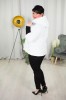 Krótka Kurtka pikowana NAZAR biała Plus Size 44-50