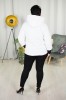 Krótka Kurtka pikowana NAZAR biała Plus Size 44-50