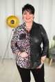 Koszula z ekoskórką DAHLIA pantera 2 Plus Size 44-54