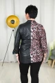 Koszula z ekoskórką DAHLIA pantera 2 Plus Size 44-54