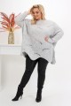 Ażurowy Sweter Oversize ELISE melanż Plus Size 46/54