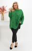 Ażurowy Sweter Oversize ELISE zielony Plus Size 46/54