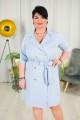 Marynarkowa Sukienka BRITNEY błękitna Plus Size 42-52