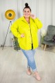 Kurtka wiosenna o kroju koszuli MARIKA limonka Plus Size 42-54