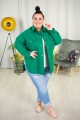 Kurtka wiosenna o kroju koszuli MARIKA zielona Plus Size 42-54