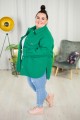 Kurtka wiosenna o kroju koszuli MARIKA zielona Plus Size 42-54