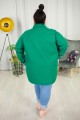 Kurtka wiosenna o kroju koszuli MARIKA zielona Plus Size 42-54