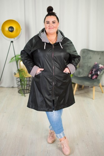Wiosenna Parka Wiatrówka LIZA czarna Plus Size 42-56