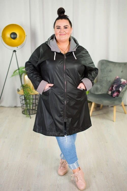 Wiosenna Parka Wiatrówka LIZA czarna Plus Size 42-56