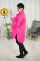 Kurtka wiosenna o kroju koszuli MARIKA różowa Plus Size 42-54