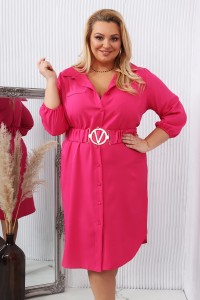 Sukienka Szmizjerka z paskiem DIUNA róż Plus Size 44-50
