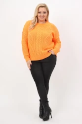 Sweter CATRIN pomarańcz Plus Size 42/48