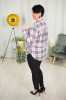 Koszula VISLEY beż kratka Plus Size 44-52