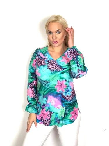 Elegancka Bluzka BASIA wzór 2 Plus Size 44-58