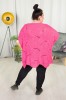 Ażurowy Sweter Oversize ELISE fuksja Plus Size 46/54