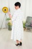 Sukienka z paskiem ILONA śmietankowa w kratę Plus Size 44-52