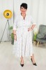 Sukienka z paskiem ILONA śmietankowa w kratę Plus Size 44-52