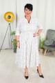 Sukienka z paskiem ILONA śmietankowa w kratę Plus Size 44-52