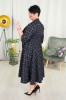 Sukienka z paskiem ILONA czarna w kratę Plus Size 44-52
