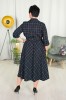Sukienka z paskiem ILONA czarna w kratę Plus Size 44-52