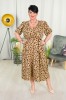 Sukienka SALMA brązowa w cętki Plus Size 44-54