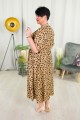 Sukienka SALMA brązowa w cętki Plus Size 44-54