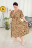 Sukienka SALMA brązowa w cętki Plus Size 44-54