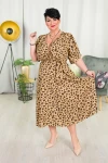 Sukienka SALMA brązowa w cętki Plus Size 44-54