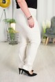Spodnie w gumę z prostą nogawką MIKSA 02 śmietankowe Plus Size 42-64