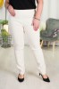 Spodnie w gumę z prostą nogawką MIKSA 02 śmietankowe Plus Size 42-64