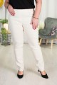 Spodnie w gumę z prostą nogawką MIKSA 02 śmietankowe Plus Size 42-64