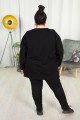 Bluza Oversize ROUTE czarna z dżetami Plus Size 48-58