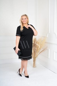 Elegancka Sukienka STELLA czarna Plus Size 44-56 
