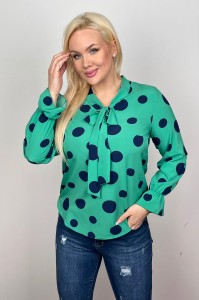 Koszula z krawatką RUDE kropy Plus Size 44-58