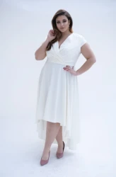 Sukienka SELENA ecru Plus Size 44-56