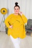 Ażurowy Sweter Oversize ELISE miodowy Plus Size 46/54
