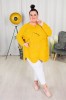 Ażurowy Sweter Oversize ELISE miodowy Plus Size 46/54