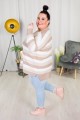 Sweter Oversize w pasy LENA biały-bież Plus Size 46/54