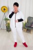 Krótka Kurtka pikowana NAZAR biala z czarnymi rekawami Plus Size 44-52