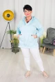 Bluza z z rozporkami SHERYL błękitna Plus Size 42-52