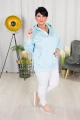 Bluza z z rozporkami SHERYL błękitna Plus Size 42-52