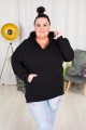 Bluza z z rozporkami SHERYL czarna Plus Size 42-52