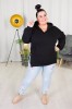 Bluza z z rozporkami SHERYL czarna Plus Size 42-52