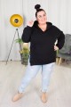 Bluza z z rozporkami SHERYL czarna Plus Size 42-52