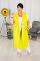 Kamizelka flauszowa z paskiem JUDY limonka Plus Size 44-52