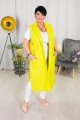 Kamizelka flauszowa z paskiem JUDY limonka Plus Size 44-52