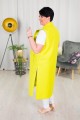 Kamizelka flauszowa z paskiem JUDY limonka Plus Size 44-52